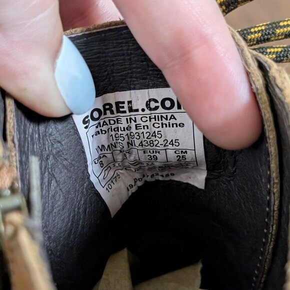 NWT Sorel Joan Uptown Lace up Distressed Leather Wedge Heel Booties sz 8 - Picture 6 of 6